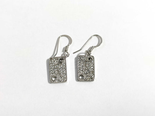 Dior DIOR Rhinestone Silver Earrings