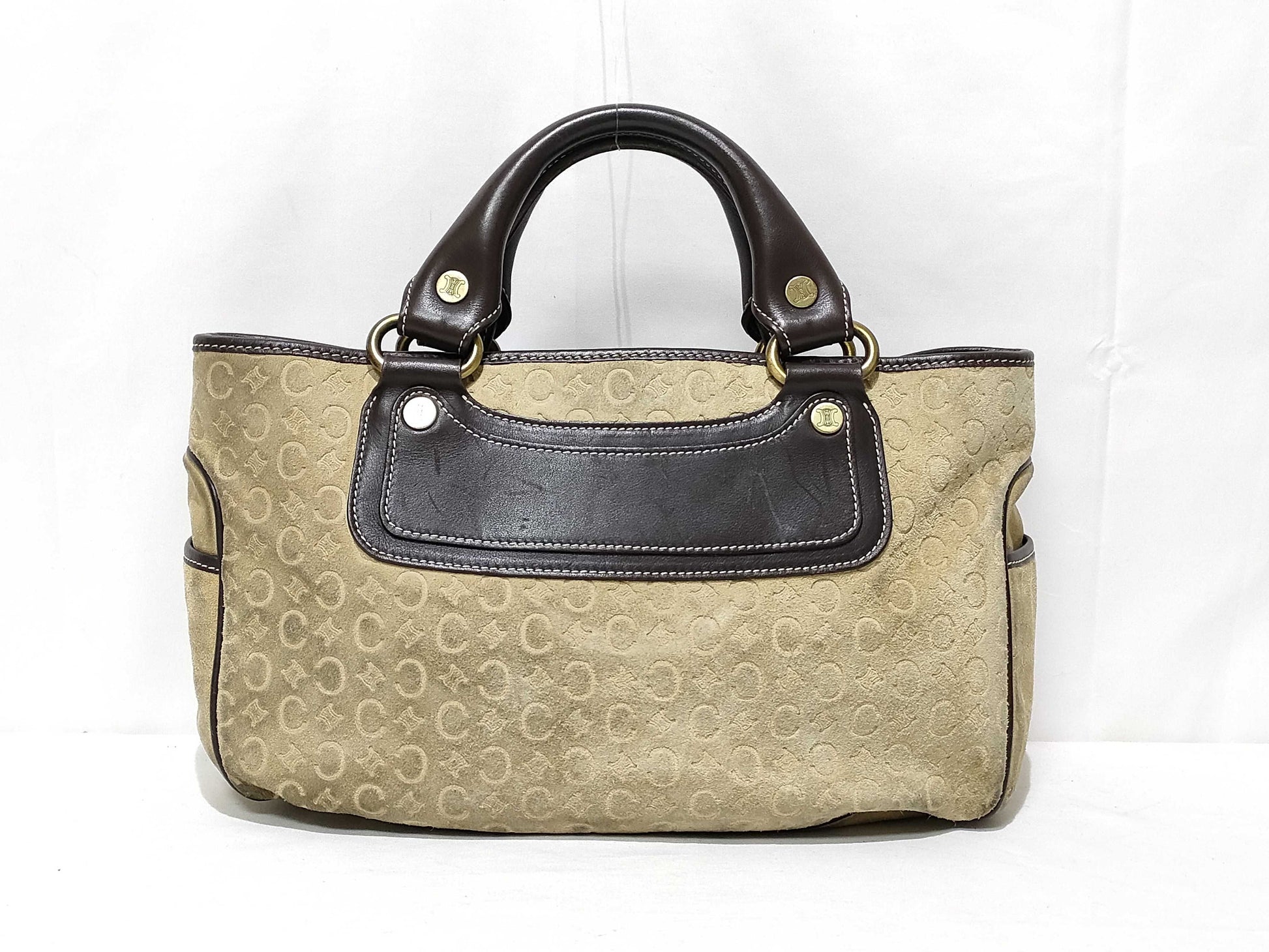 CELINE Celine Boogie Bag Handbag Suede C Macadam Print Handbag