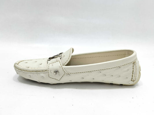 LOUIS VUITTON Ostrich Loafers White Other Shoes