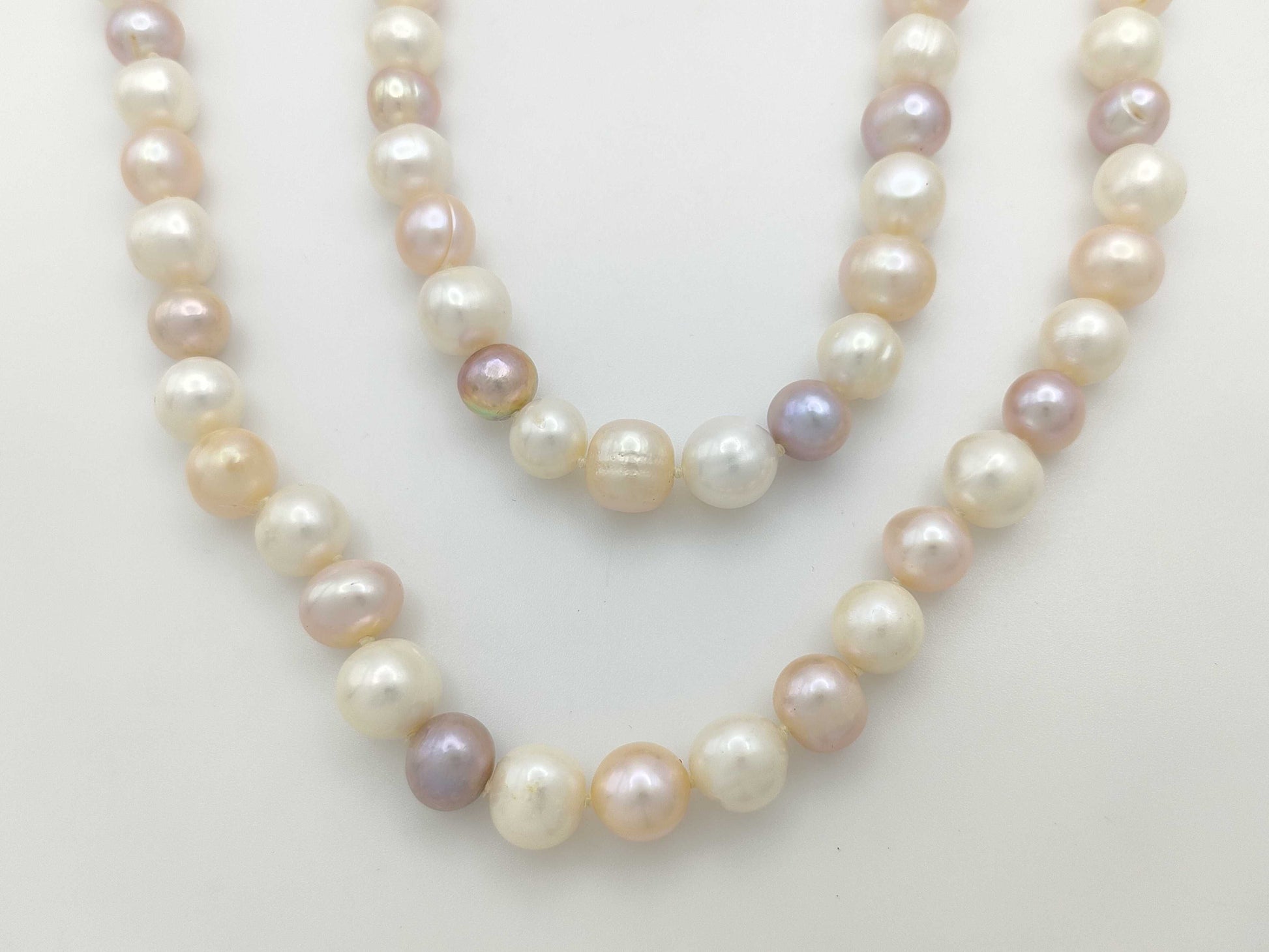 Long Semi-Round Pearl Diameter Approx. 8.4-11.2mm 219.4g Necklace