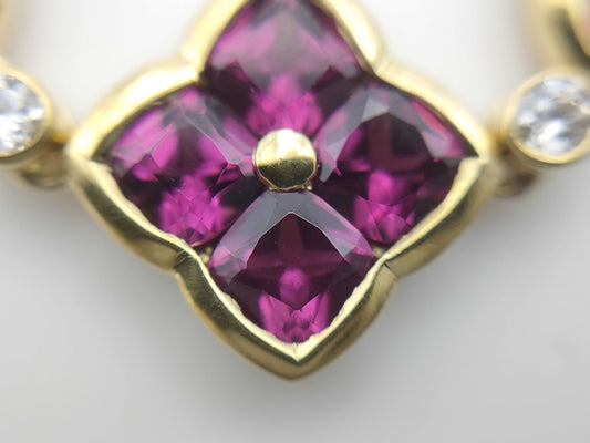 Colored Stone 10.15ct D0.26ct K18 17.4g Necklace