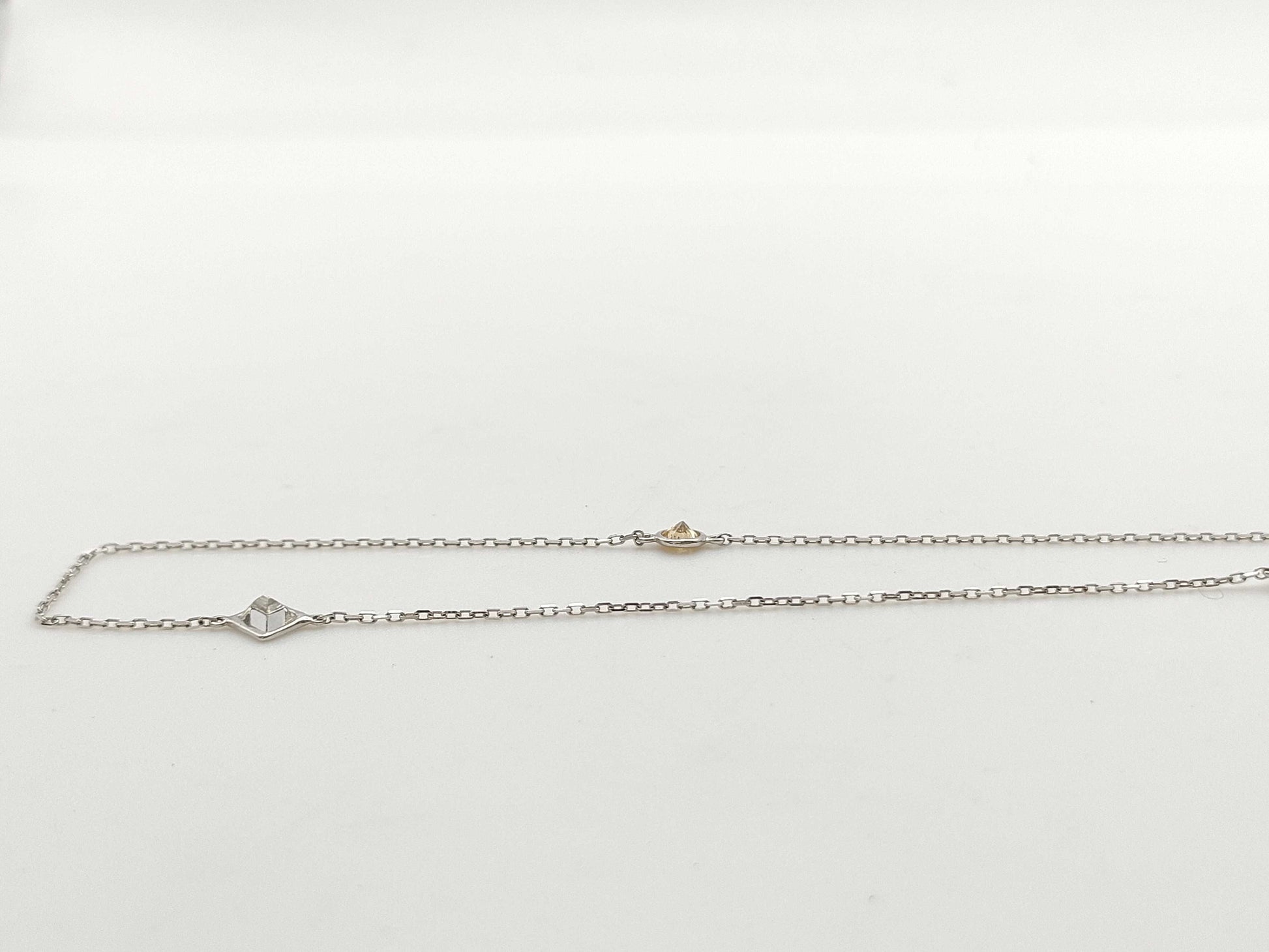 Station D2.50ct K18WG 4.2g Necklace