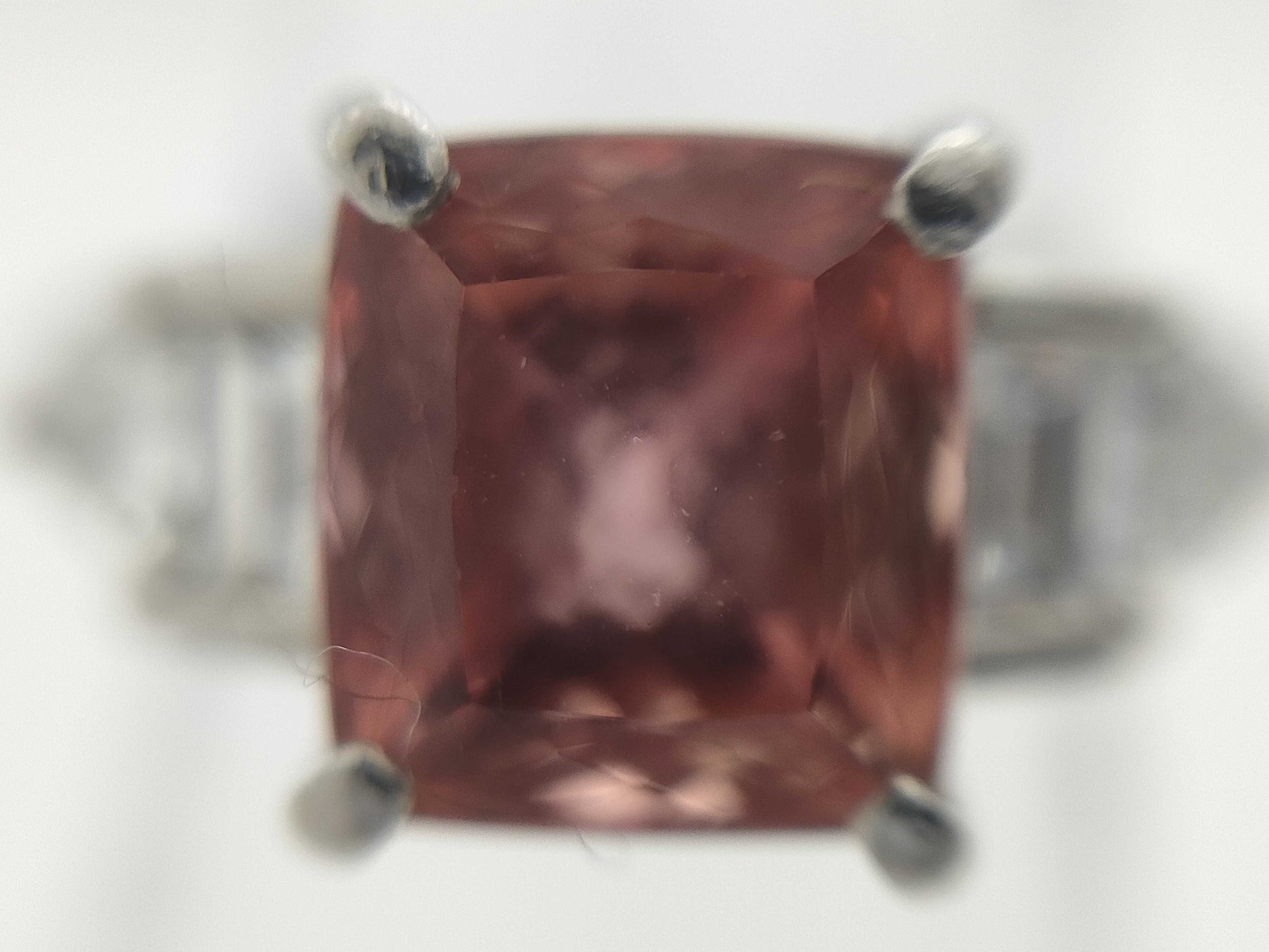 Imperial Topaz 3.72ct D0.80ct Pt900 8.3G Ring