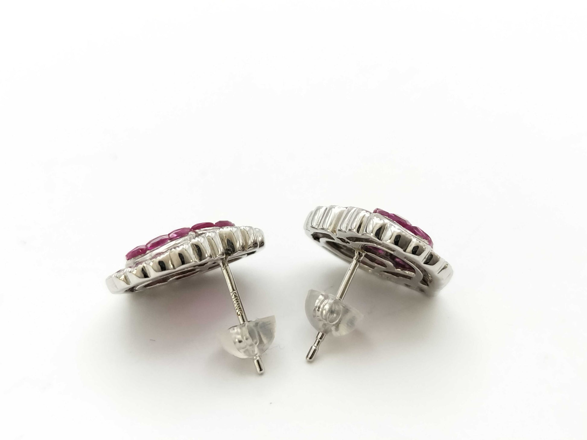 S1.29/1.29ct K18WG/K14WG 4.5g Earrings