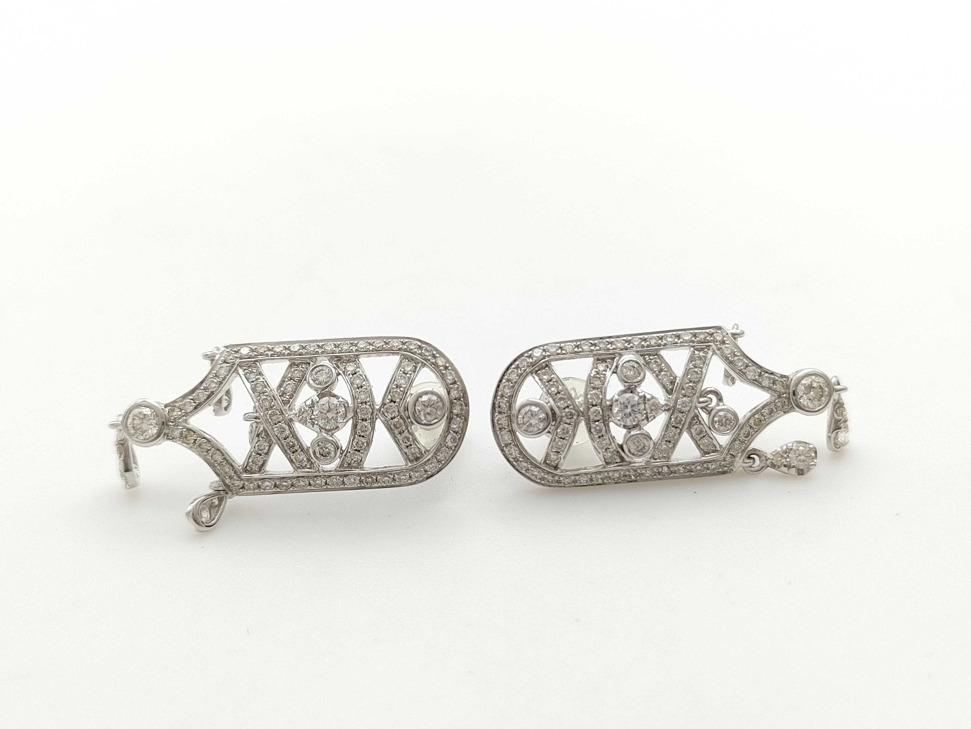 Diamond K18WG 6.6g Earrings