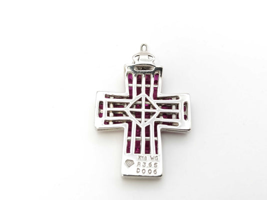Cloth R3.65ct D0.06ct K18WG 4.8g Pendant Top