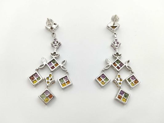 Colored Stone 10.05ct D0.36ct 750 17.0g Earrings