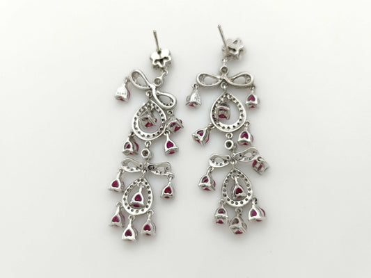 R2.86ct D0.67ct K18WG 9.6g Earrings