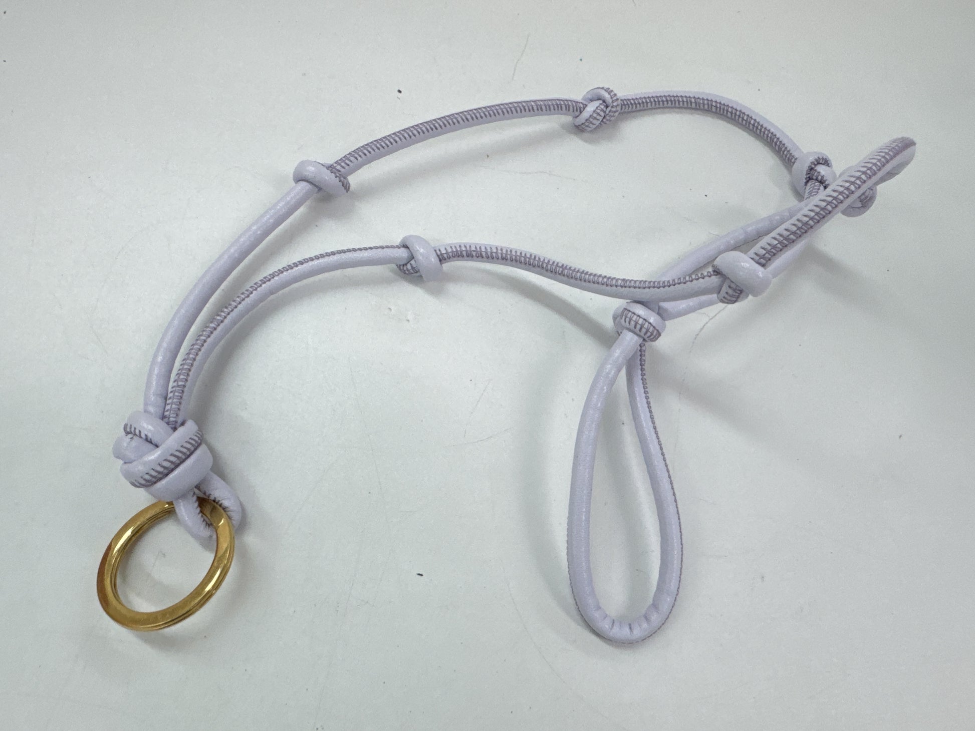 BOTTEGA VENETA Bottega Key Ring Neck Strap Knot Leather Purple Key Case/Key Holder