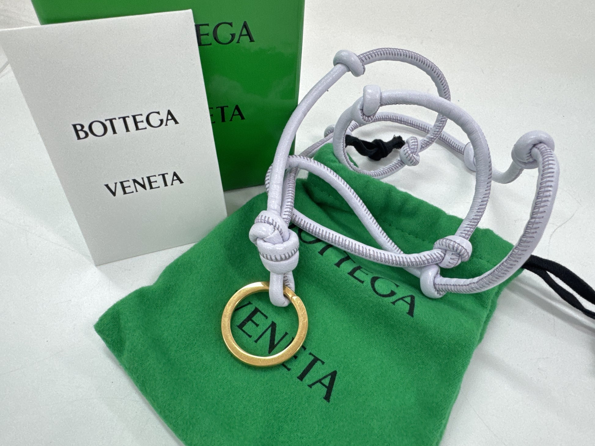 BOTTEGA VENETA Bottega Key Ring Neck Strap Knot Leather Purple Key Case/Key Holder