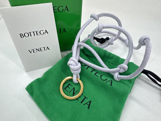 BOTTEGA VENETA Bottega Key Ring Neck Strap Knot Leather Purple Key Case/Key Holder