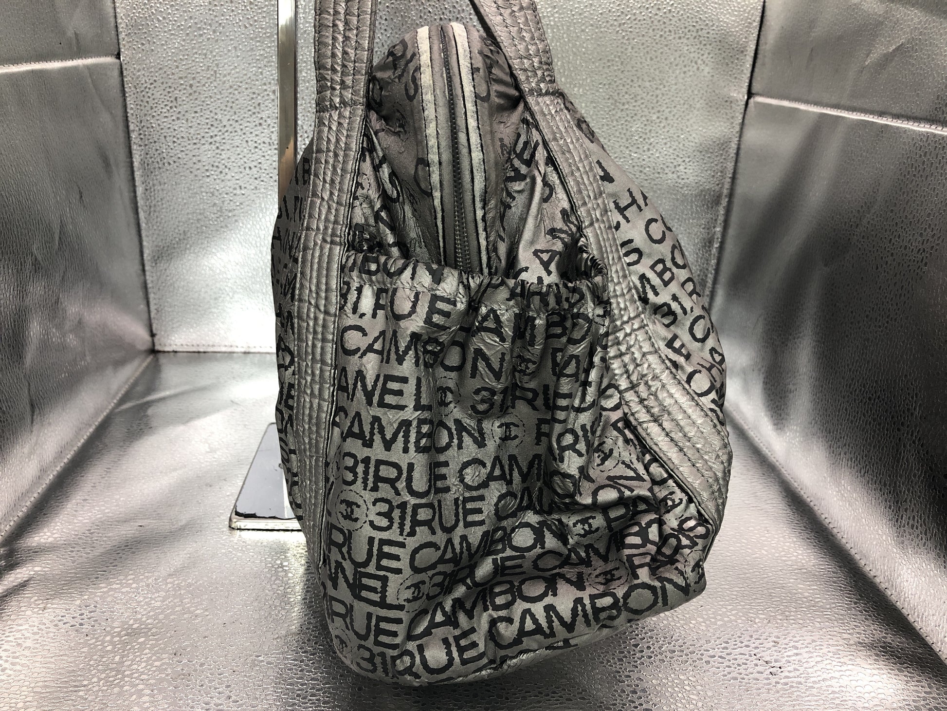 CHANEL Unlimited Tote Bag with Seal 12581101 Nylon Silver Tote Bag