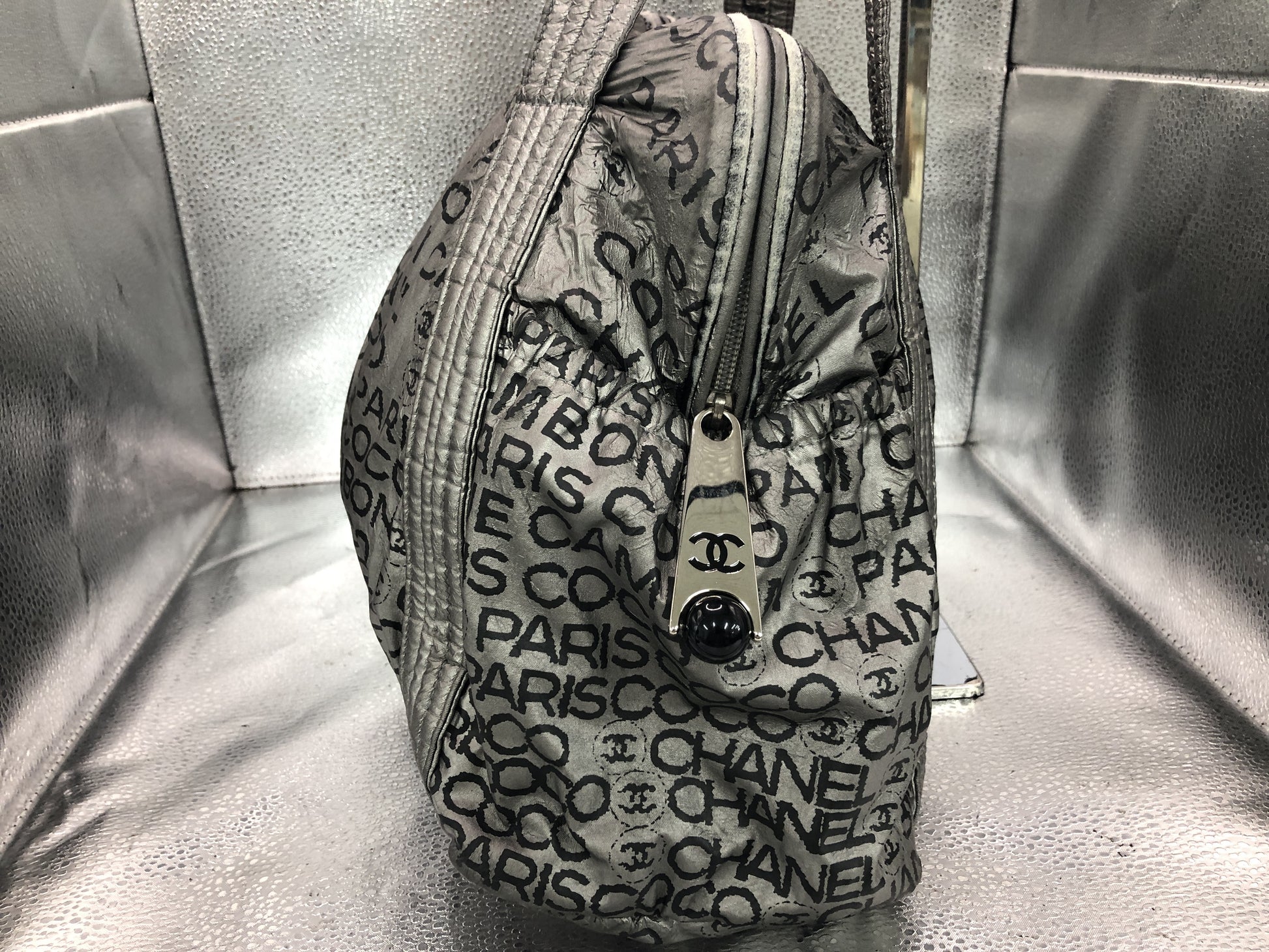 CHANEL Unlimited Tote Bag with Seal 12581101 Nylon Silver Tote Bag