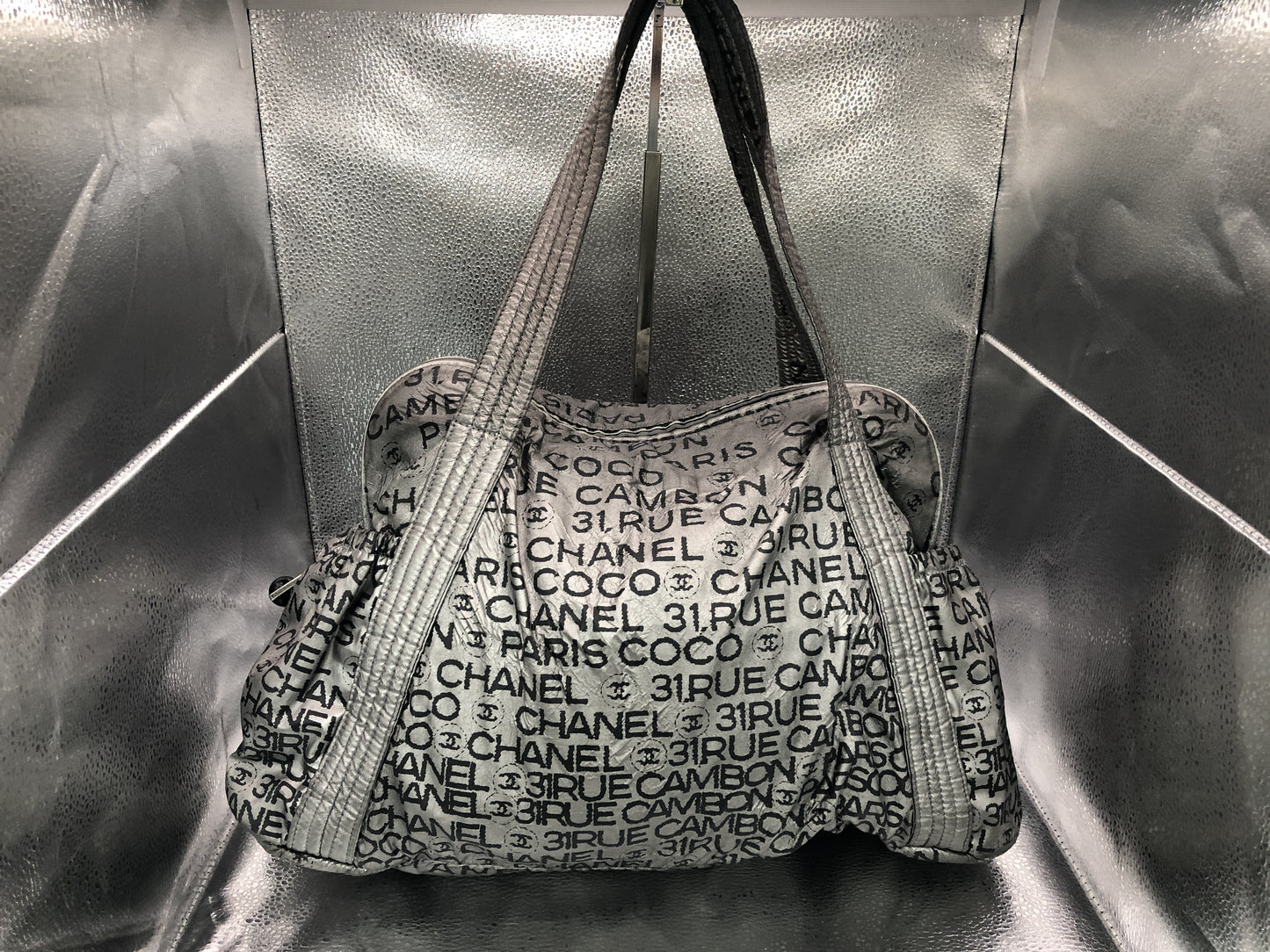 CHANEL Unlimited Tote Bag with Seal 12581101 Nylon Silver Tote Bag