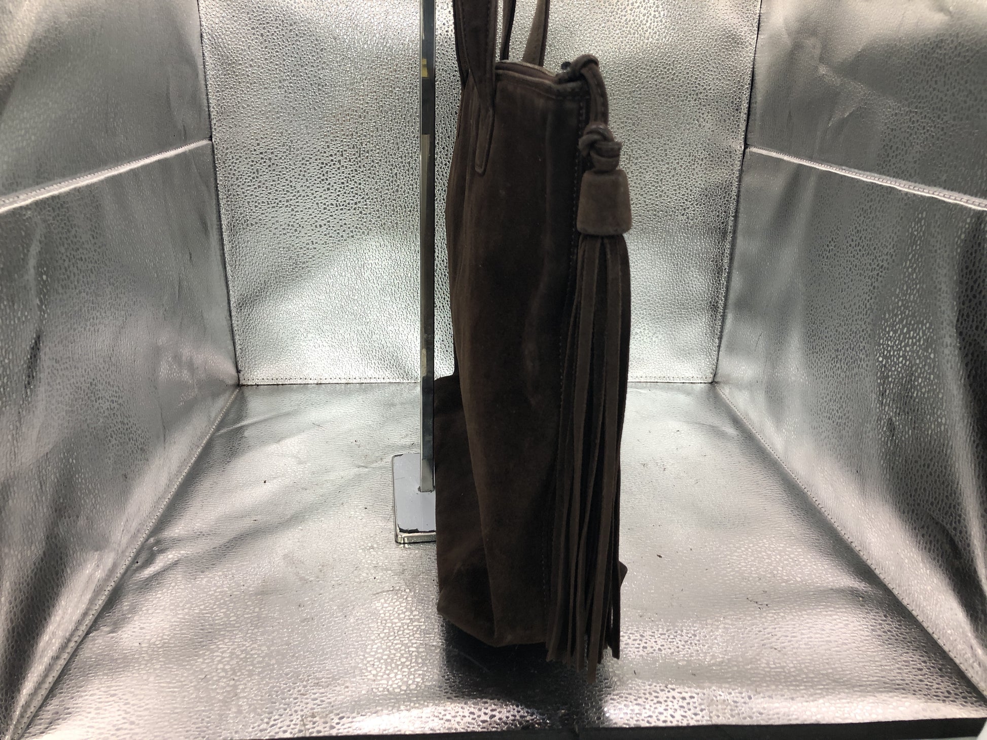 CHANEL Cocomark Tote Bag with Seal 5786402 Fringe Suede Brown Tote Bag