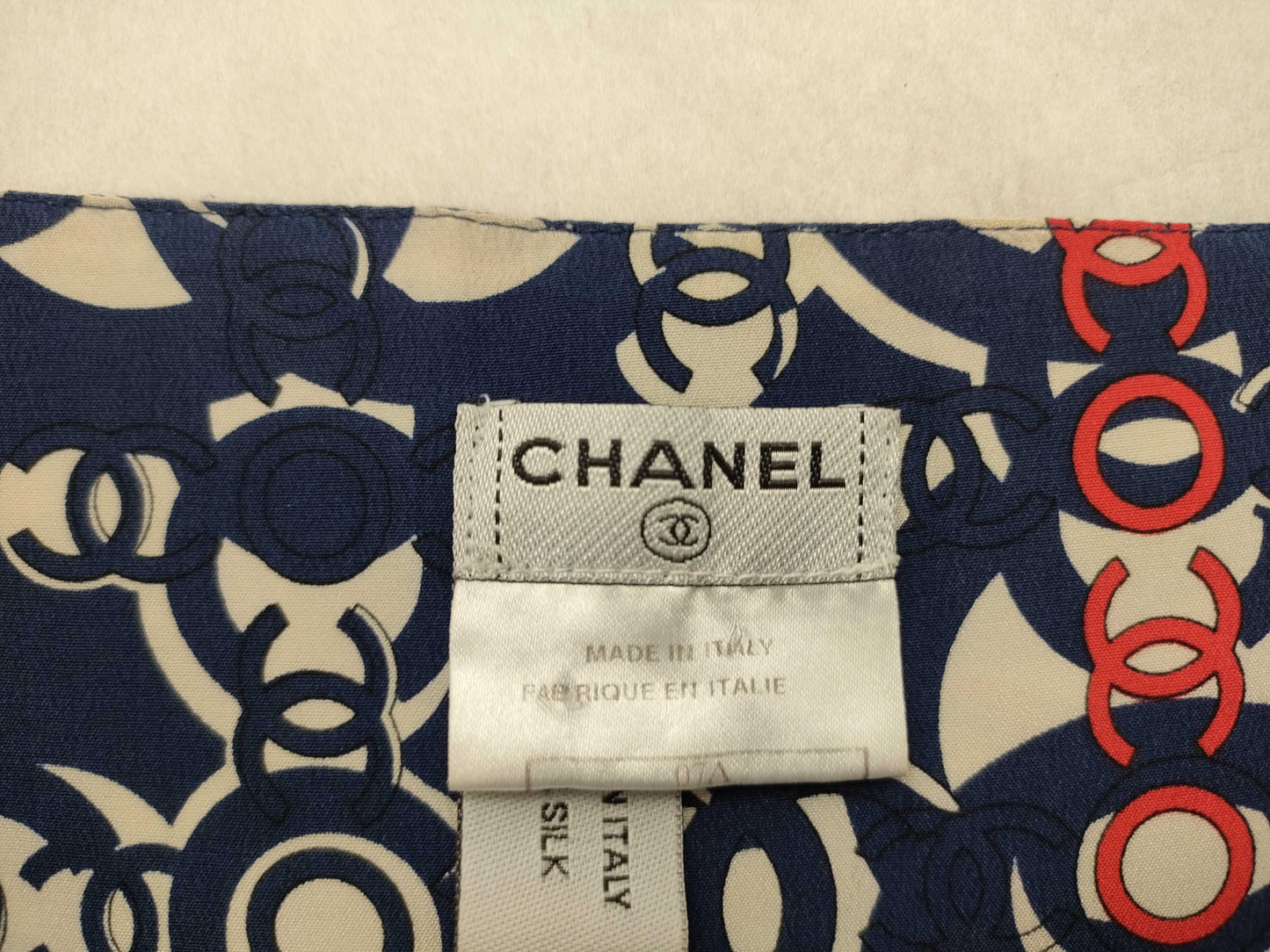 CHANEL 07AP31982 Coco Mark All-Over Print Blouse Top