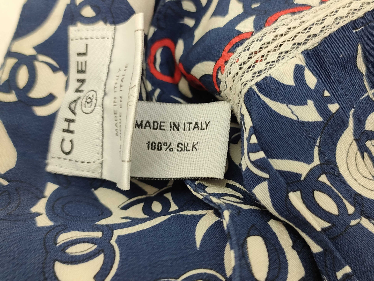 CHANEL 07AP31982 Coco Mark All-Over Print Blouse Top