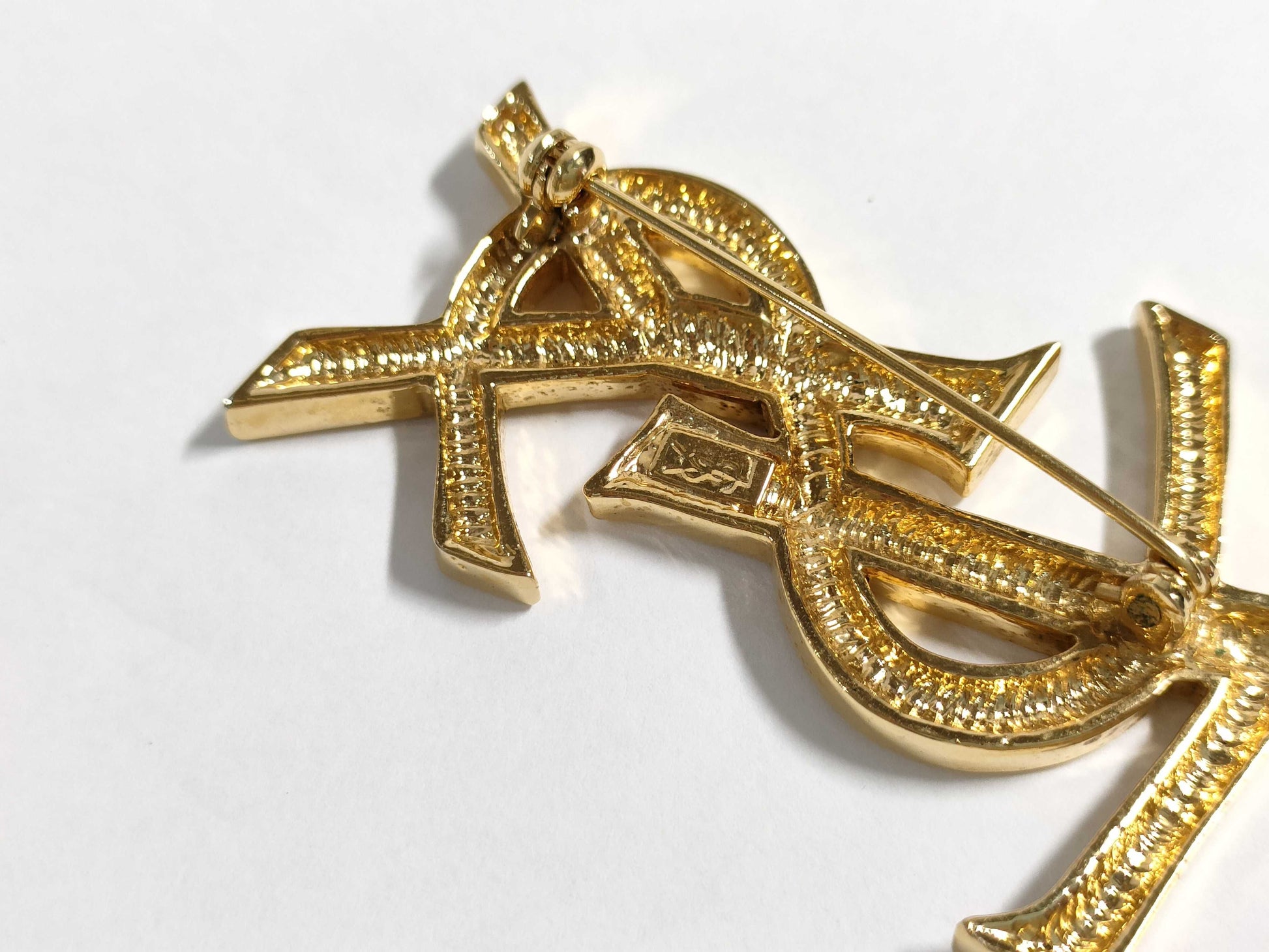 Yves Saint Laurent YSL Brooch YSL Logo Brooch