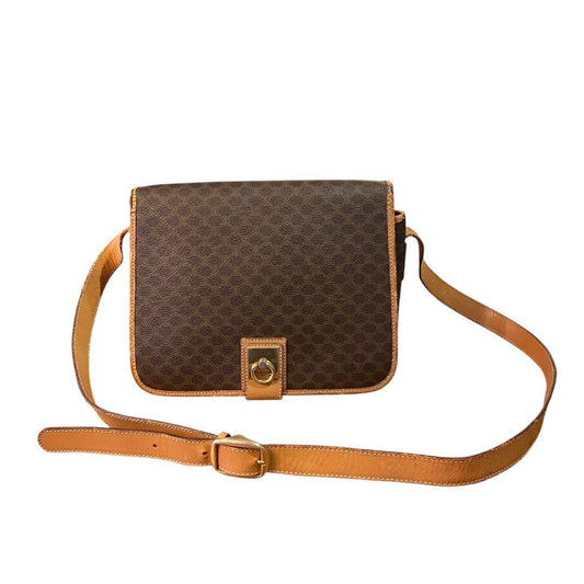 CELINE Macadam PVC Leather Brown Shoulder Bag