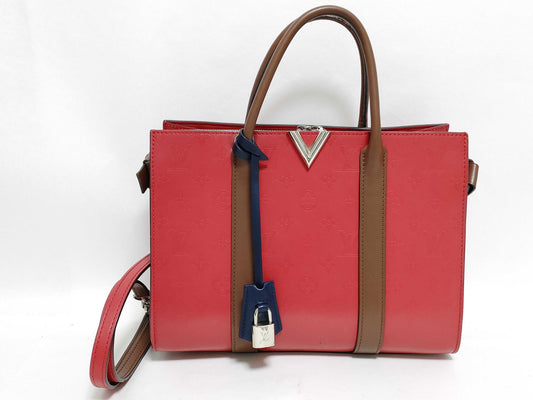 LOUIS VUITTON Very Tote MM Monogram Red M42889 IC Chip Compatible Handbag