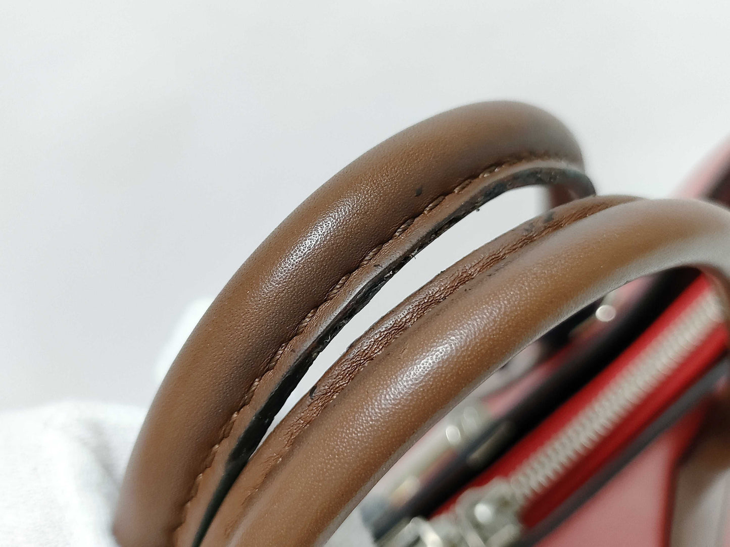 LOUIS VUITTON Very Tote MM Monogram Red M42889 IC Chip Compatible Handbag