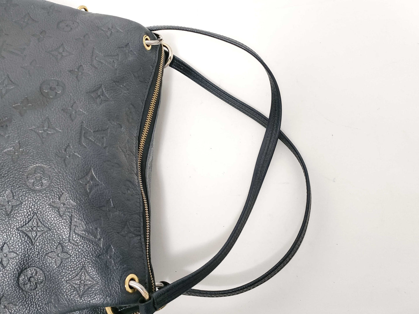 LOUIS VUITTON Monogram Empreinte Pontu PM Black Handbag