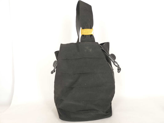 Salvatore Ferragamo Vara Ribbon Drawstring Black Shoulder Bag