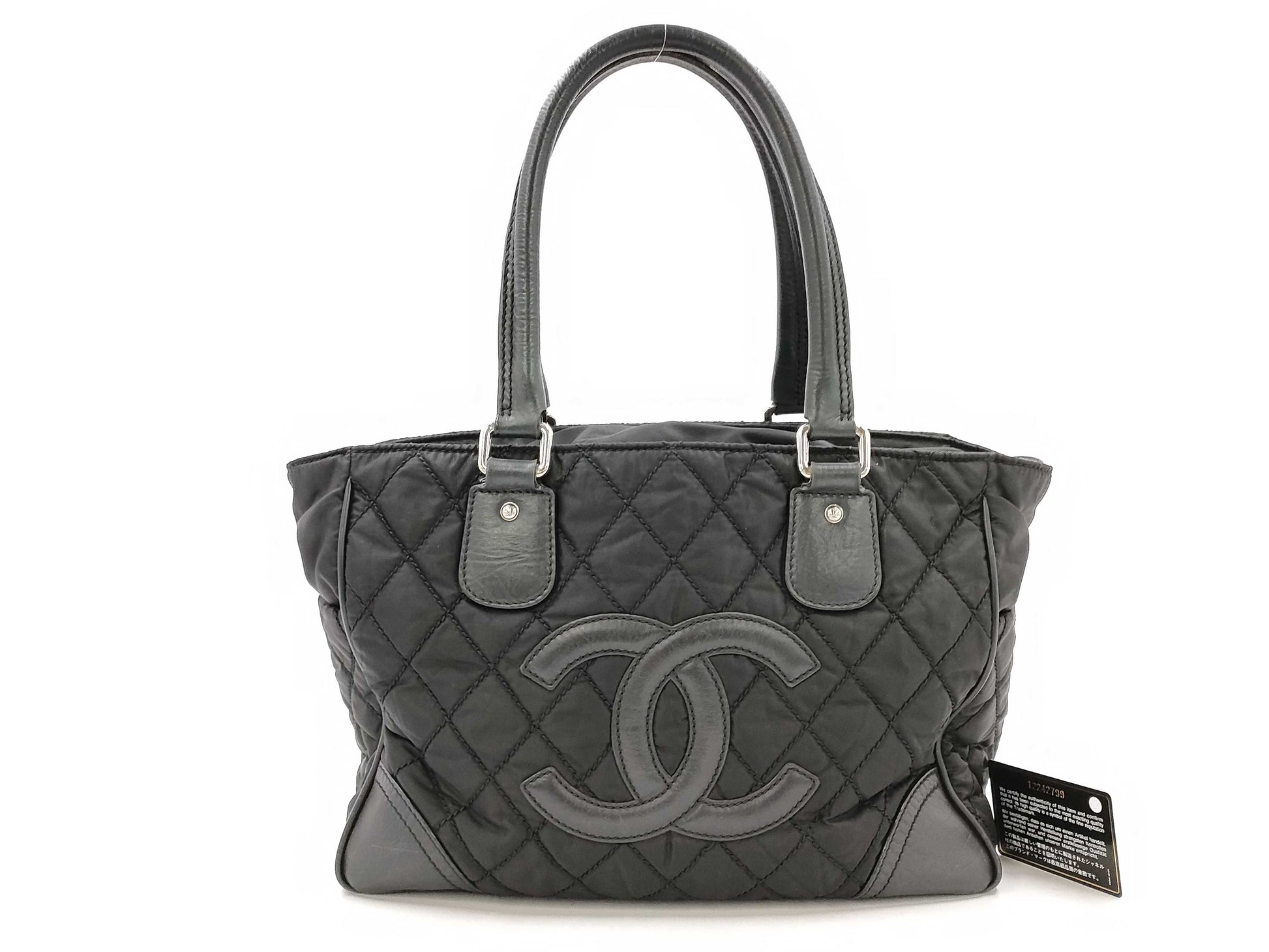 CHANEL Paris New York Canvas Leather Combo Tote Bag Black No. 12 12242799 Tote Bag