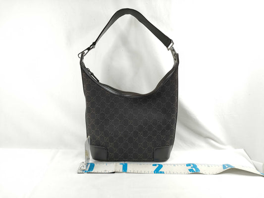 GUCCI GG Canvas Dark Brown One-Shoulder Bag 143774