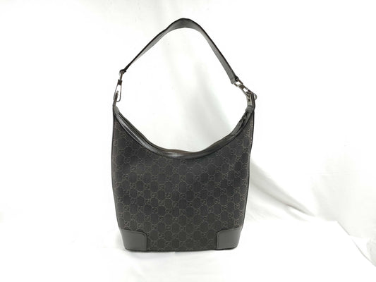 GUCCI GG Canvas Dark Brown One-Shoulder Bag 143774