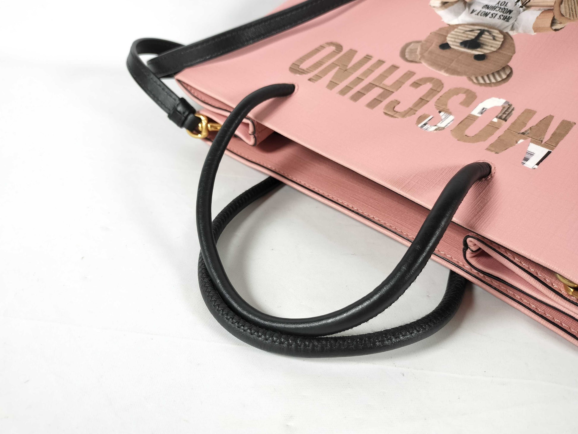 MOSCHINO Leather 2-Way Handbag, Pink