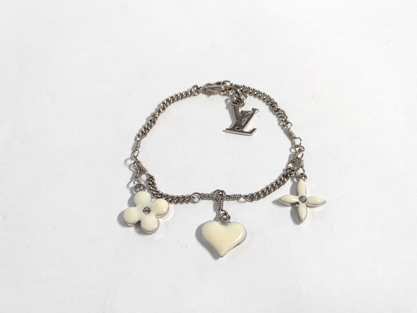 LOUIS VUITTON Monogram Sweet Monogram Bracelet M65476 GP Silver Bracelet/Bangle