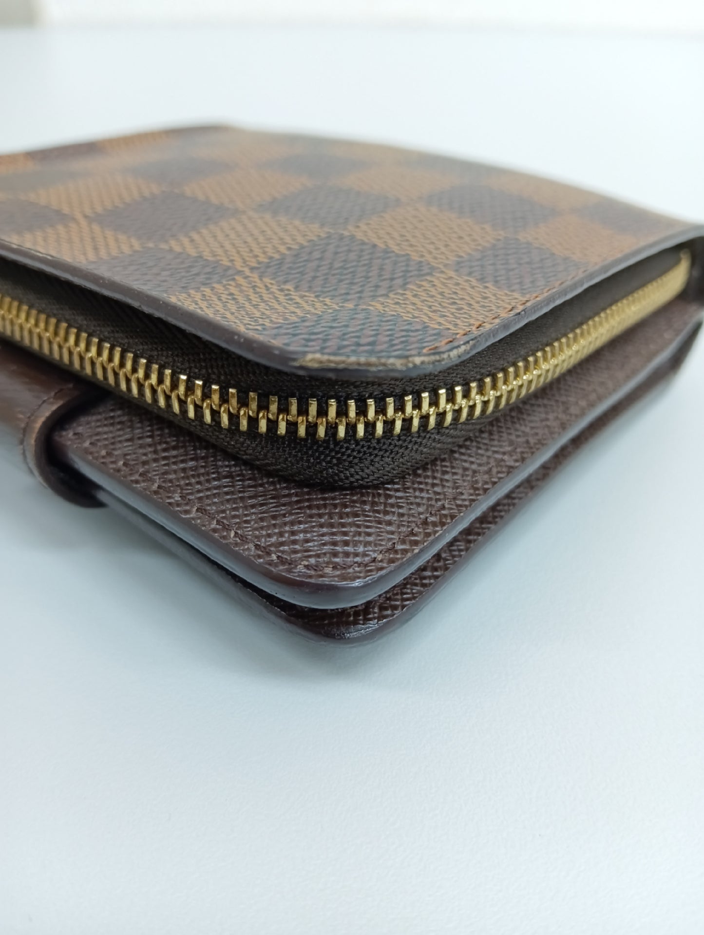 LOUIS VUITTON Vuitton Damier Compact Zip N61668 CA2059 Brown Compact Wallet Wallet