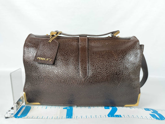 FENDI Leather Lock Shoulder Bag Shoulder Bag