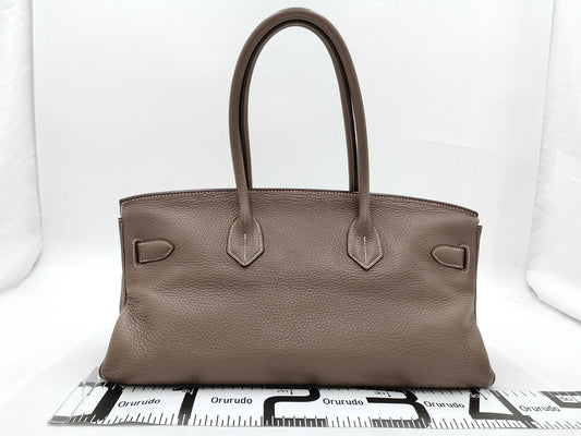 HERMES Shoulder Birkin Silver Fittings □M Engraved Tote Bag