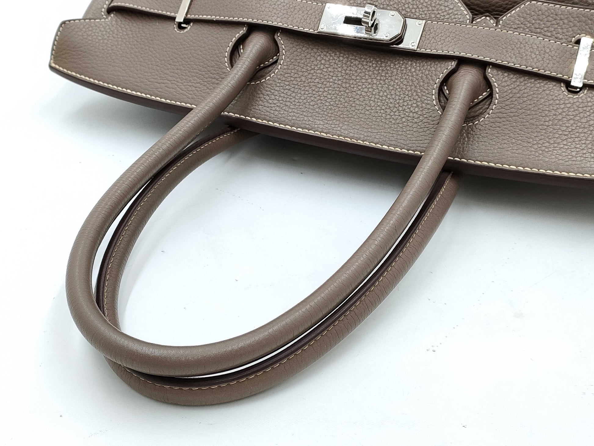 HERMES Shoulder Birkin Silver Fittings □M Engraved Tote Bag