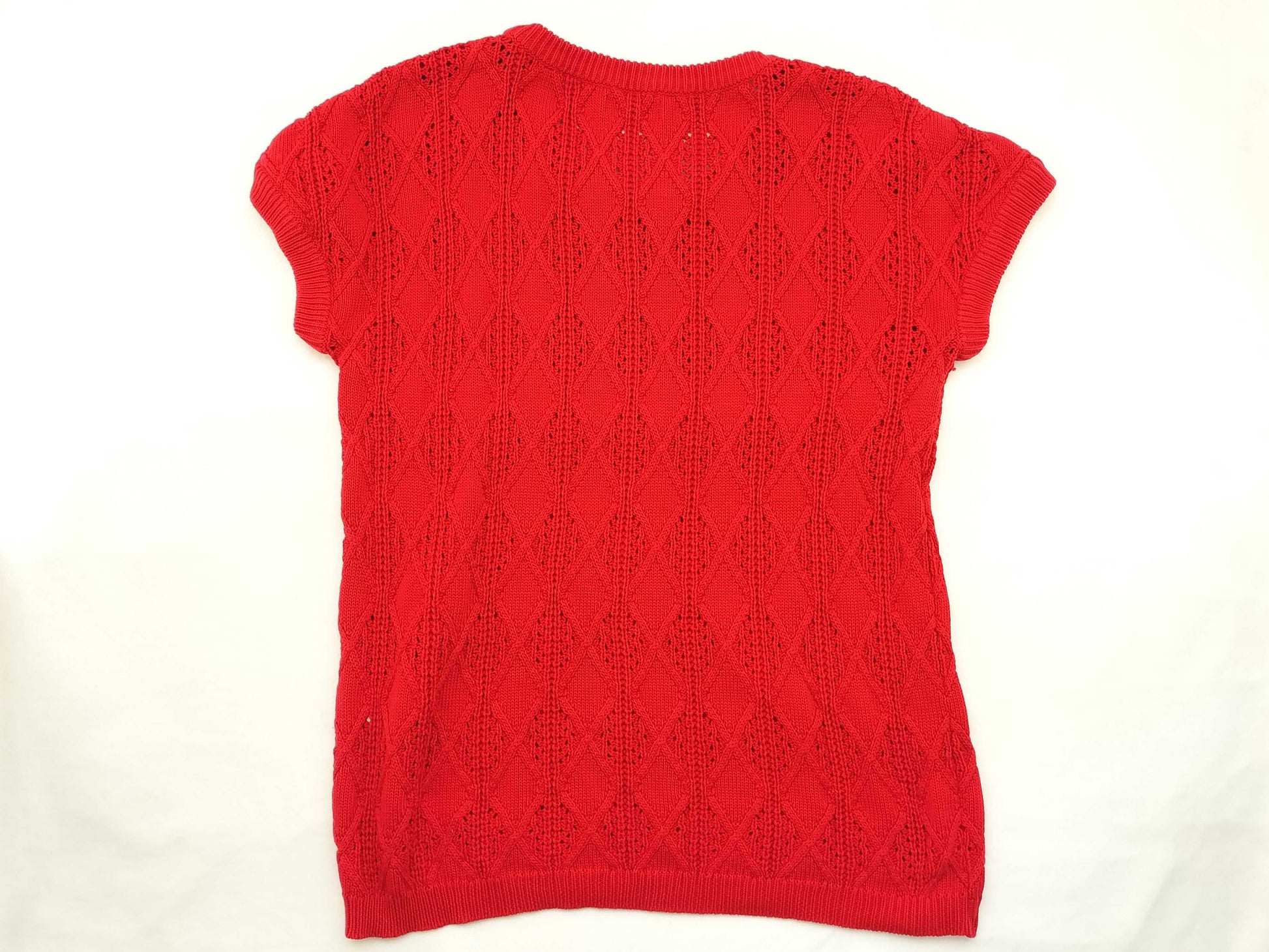 Yves Saint Laurent Short Sleeve Knit Cable Knit Top