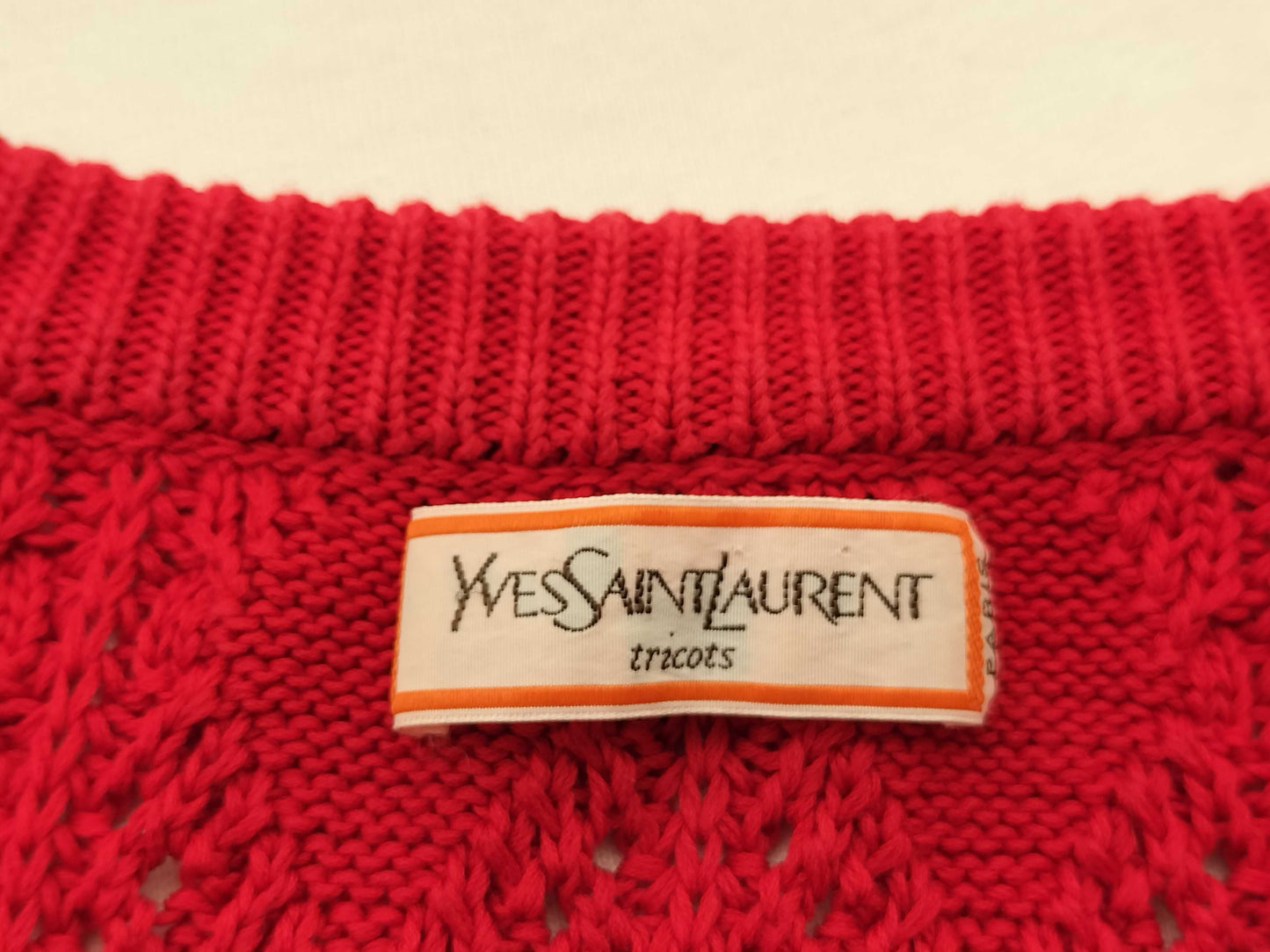 Yves Saint Laurent Short Sleeve Knit Cable Knit Top