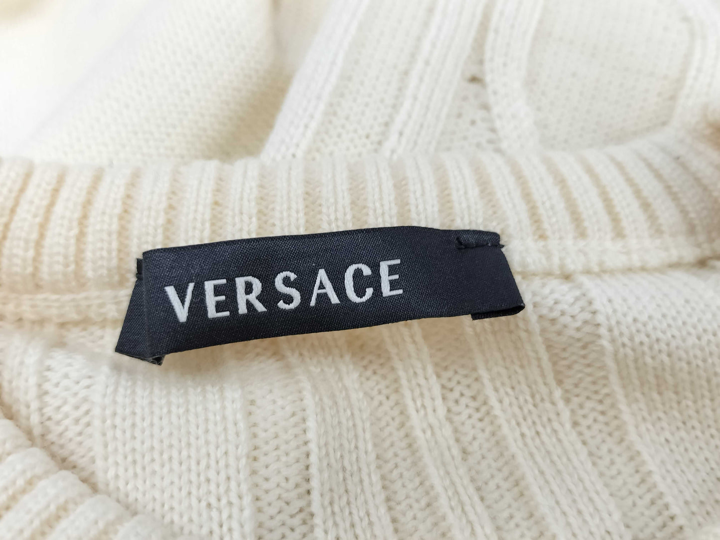 VERSACE Cable Knit Top with Medusa Embroidery