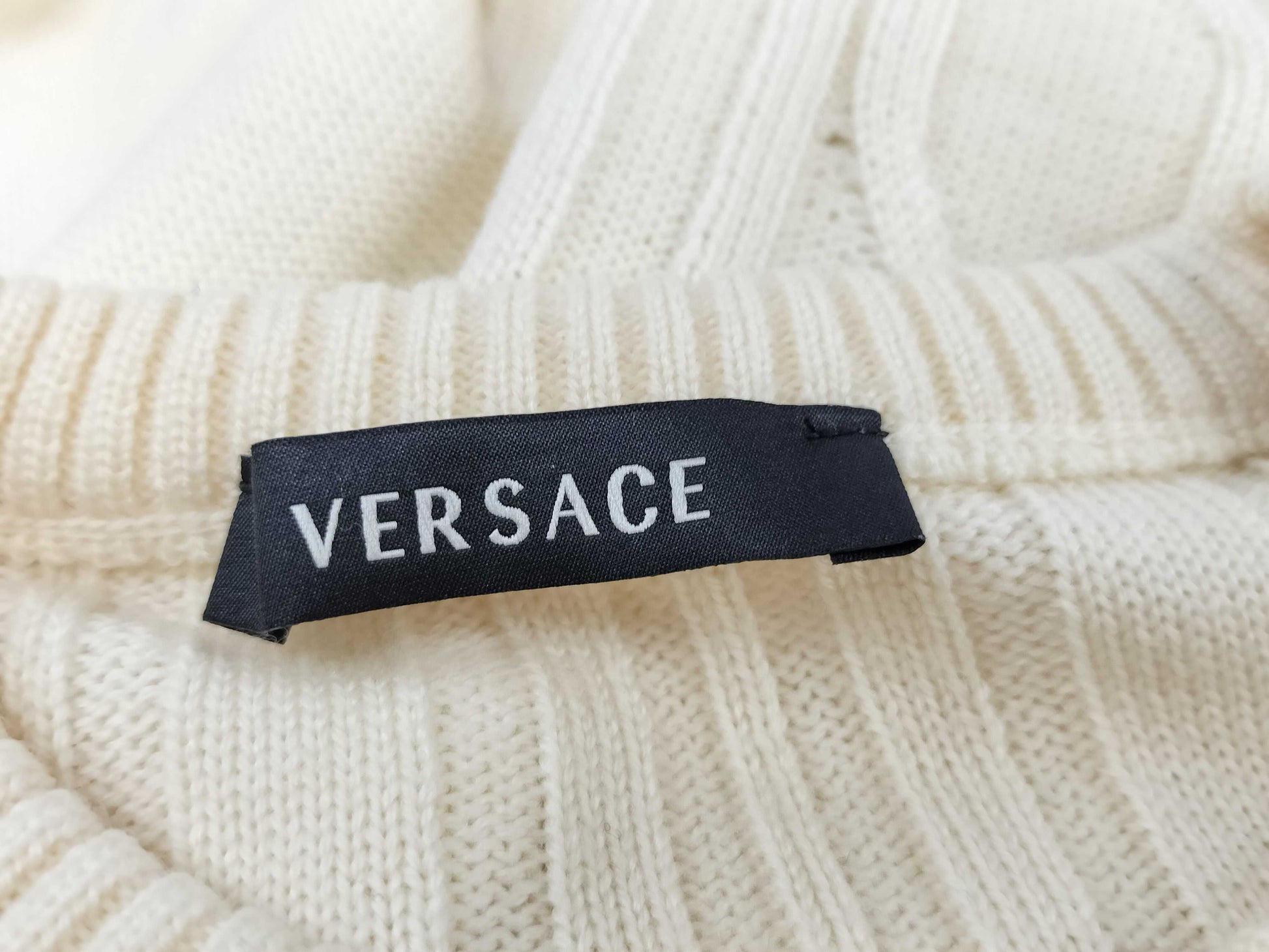 VERSACE Cable Knit Top with Medusa Embroidery
