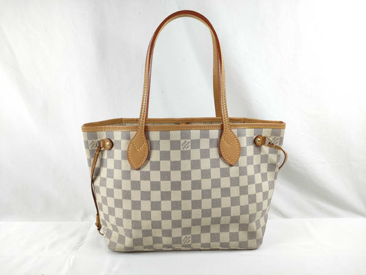 LOUIS VUITTON Damier Azur LV Neverfull PM Tote Bag