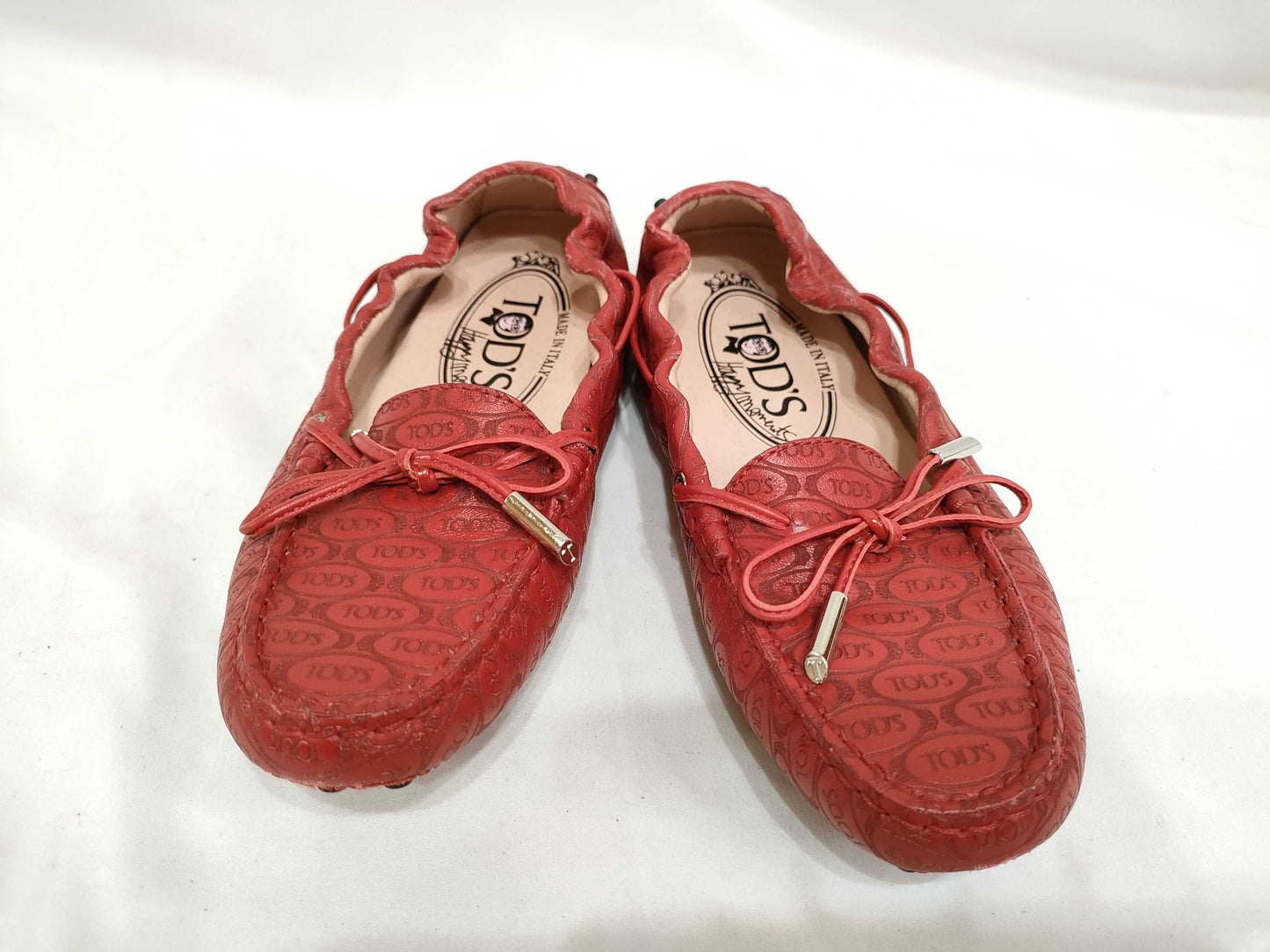 Tod's Driving Shoes Red 35 1/2 Loafers