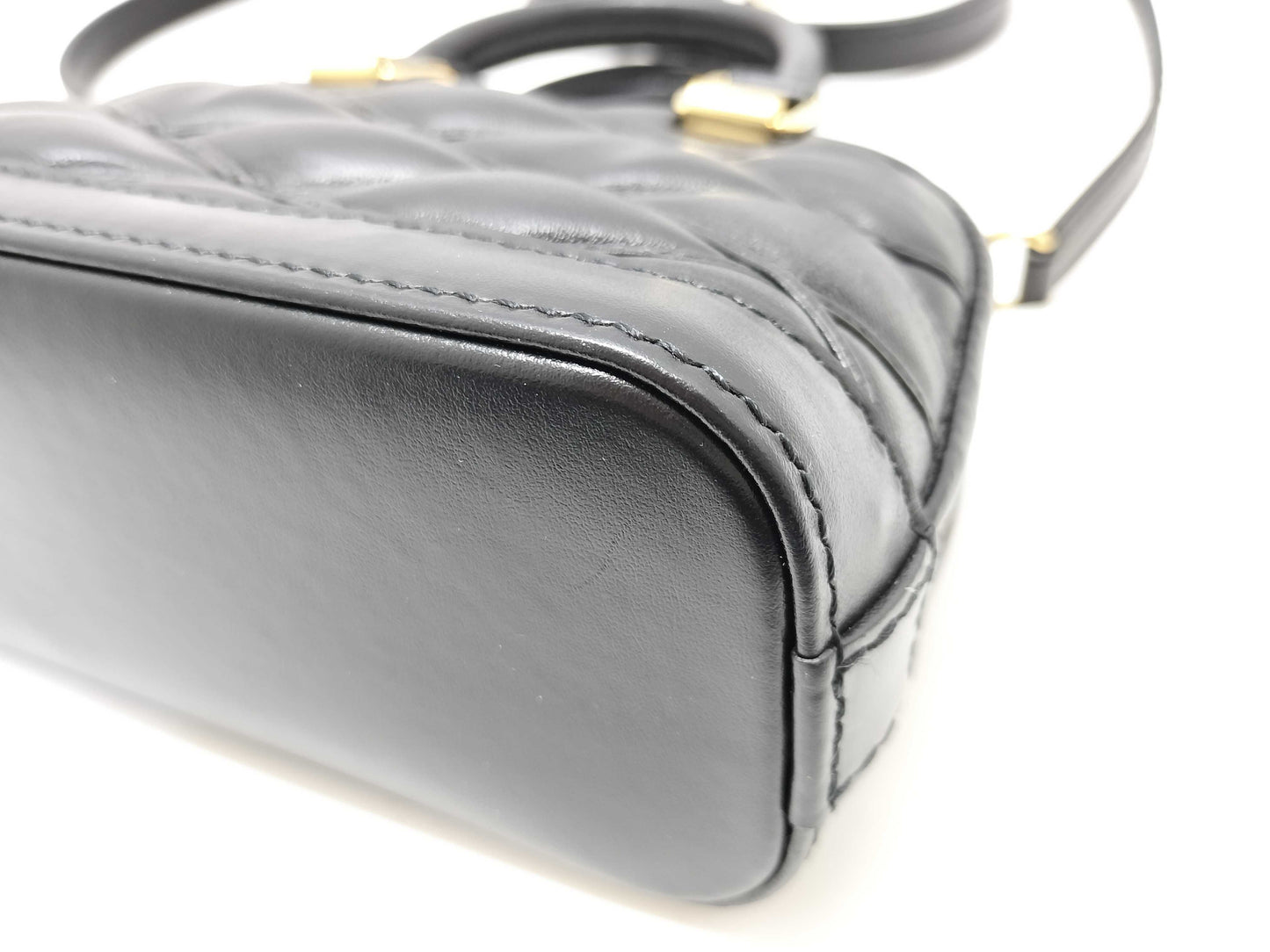 LOUIS VUITTON Vuitton M83048 Maltage NanoAlma Leather Black Handbag