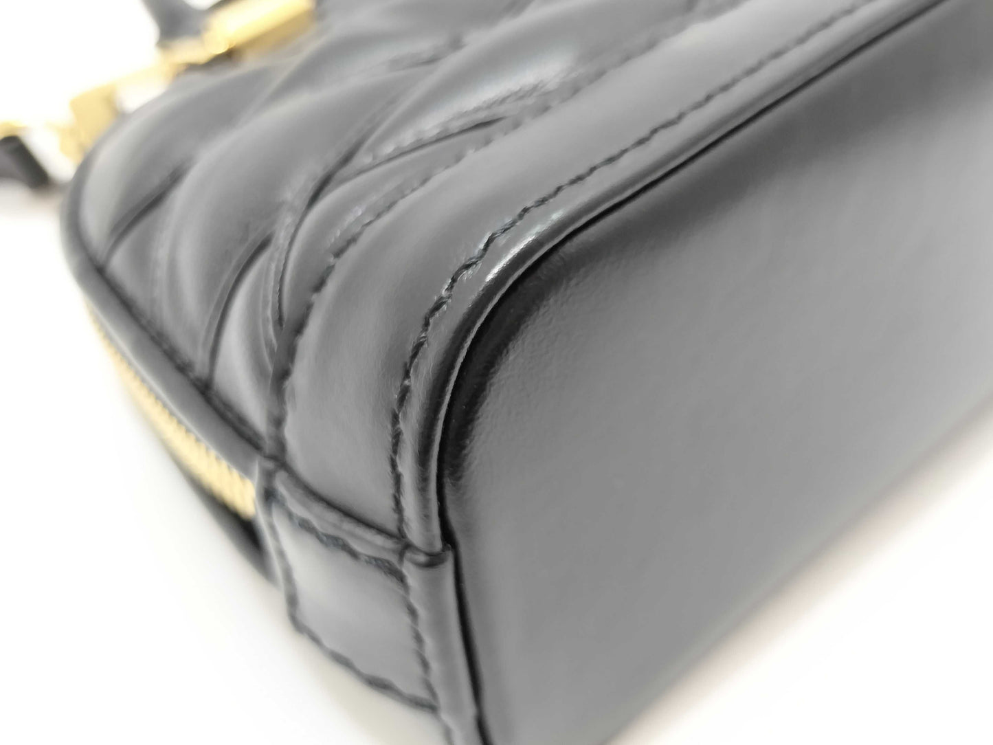 LOUIS VUITTON Vuitton M83048 Maltage NanoAlma Leather Black Handbag