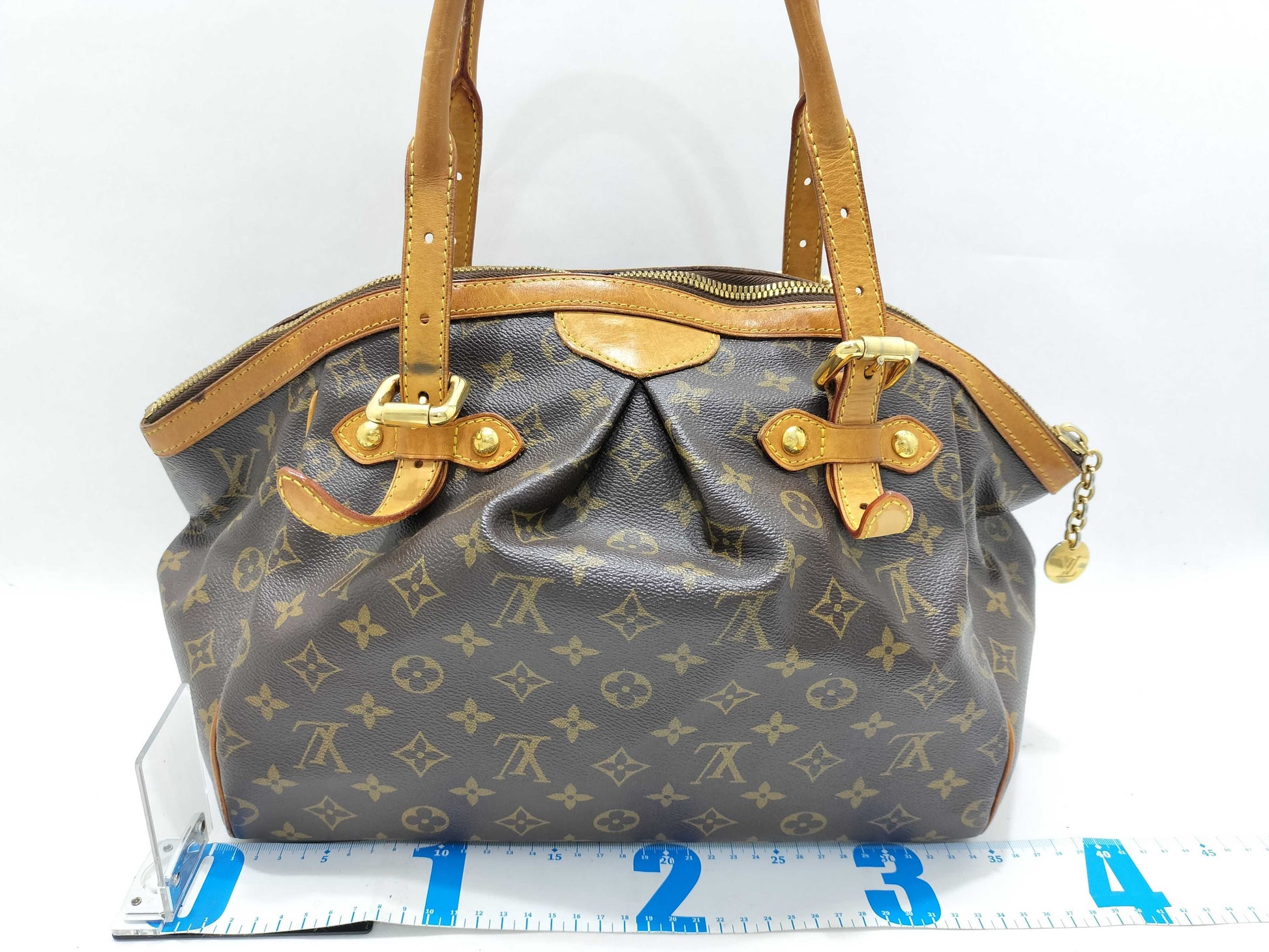 LOUIS VUITTON Monogram Vuitton M40144 Monogram Tivoli GM Handbag Brown PVC Handbag