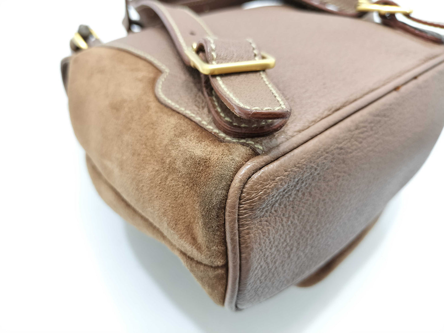 GUCCI Bamboo Gucci 003 3444 0030 Bamboo Rucksack Suede Brown Rucksack