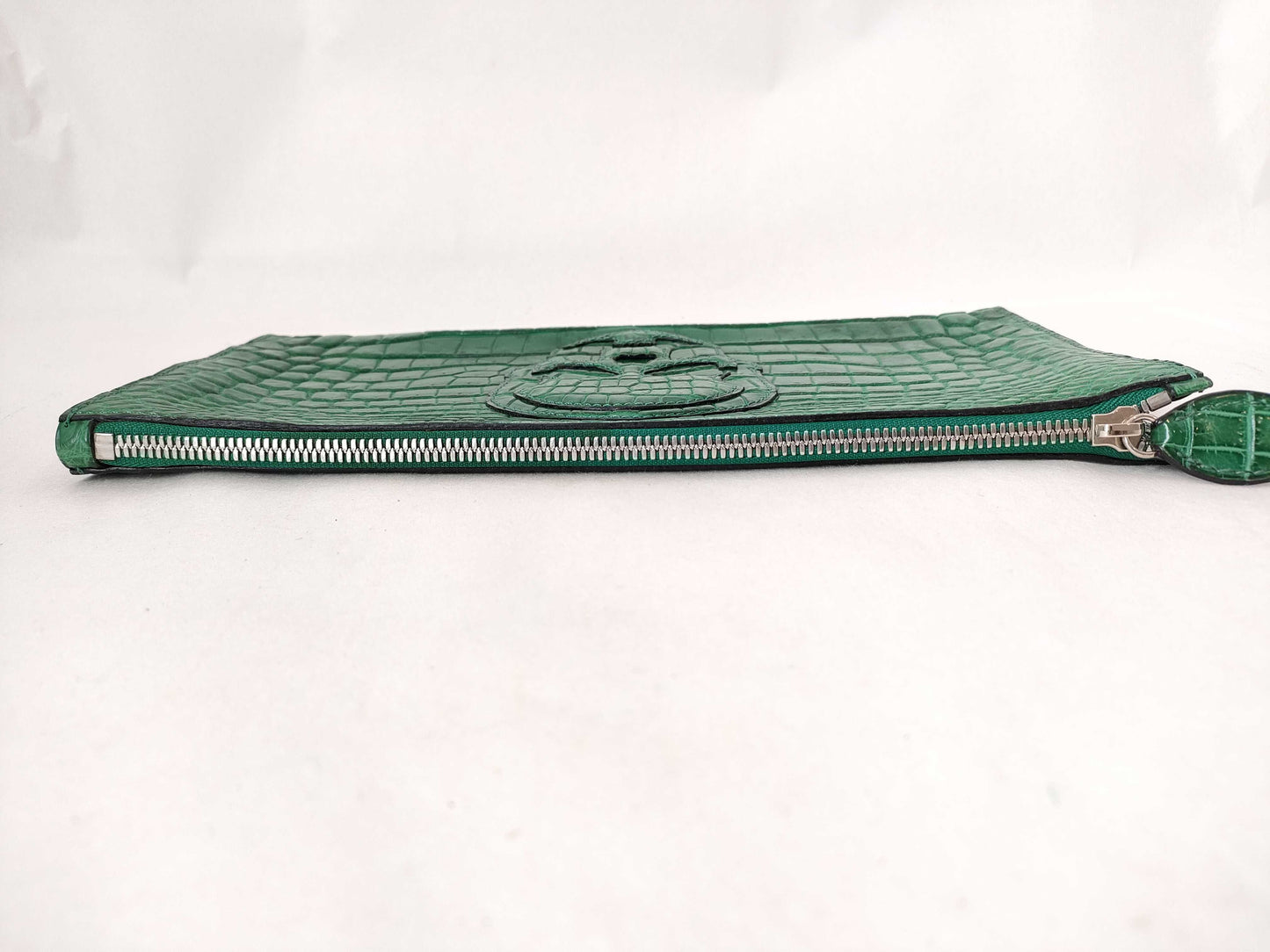 Lucien Pellat-Finet Lucien Pellafinet Lucien Pellafinet Flat Pouch Skull Green Clutch Bag