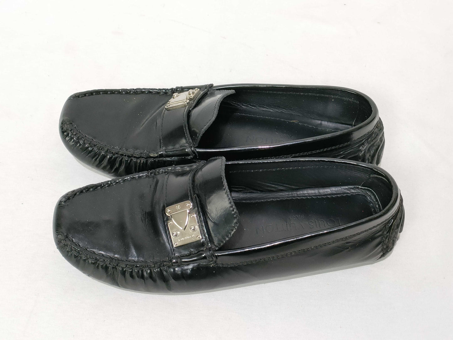 LOUIS VUITTON Louis Vuitton Driving Shoes Black Loafers