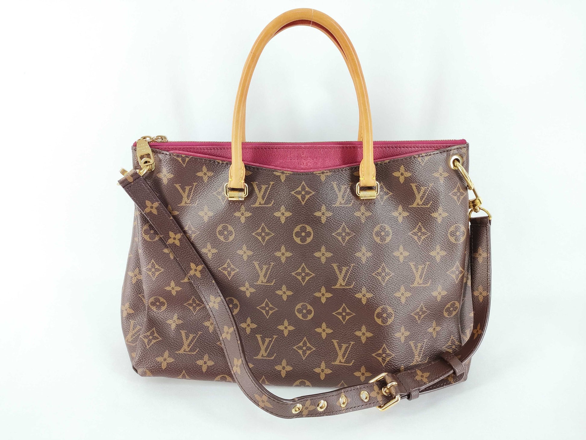 LOUIS VUITTON Monogram Pallas BB 2-Way Handbag/Shoulder Bag, Raisin Dark Bordeaux, M42961