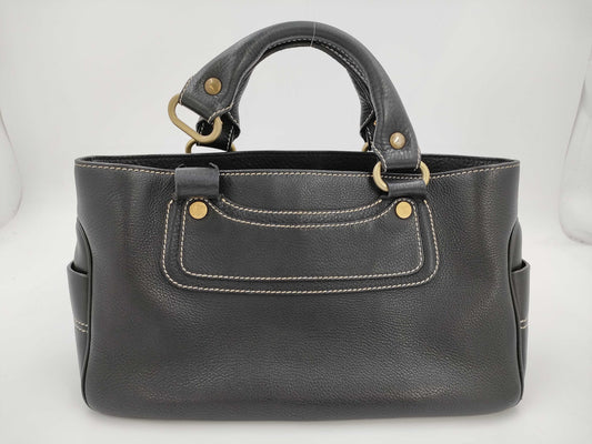 CELINE Celine Boogie Bag Leather Handbag Tote Bag Women's Black Bag